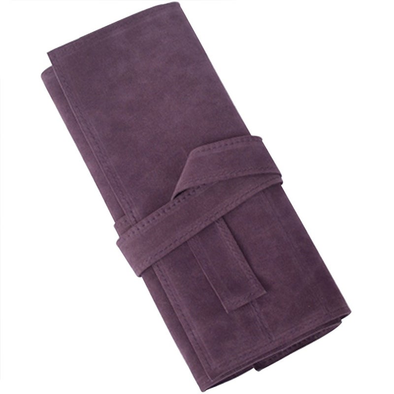 Creation Core Microfiber Fabric Salon Scissors Bag Roll Up Hair Tools Pouch for Stylist Barber Hairdressers Purple